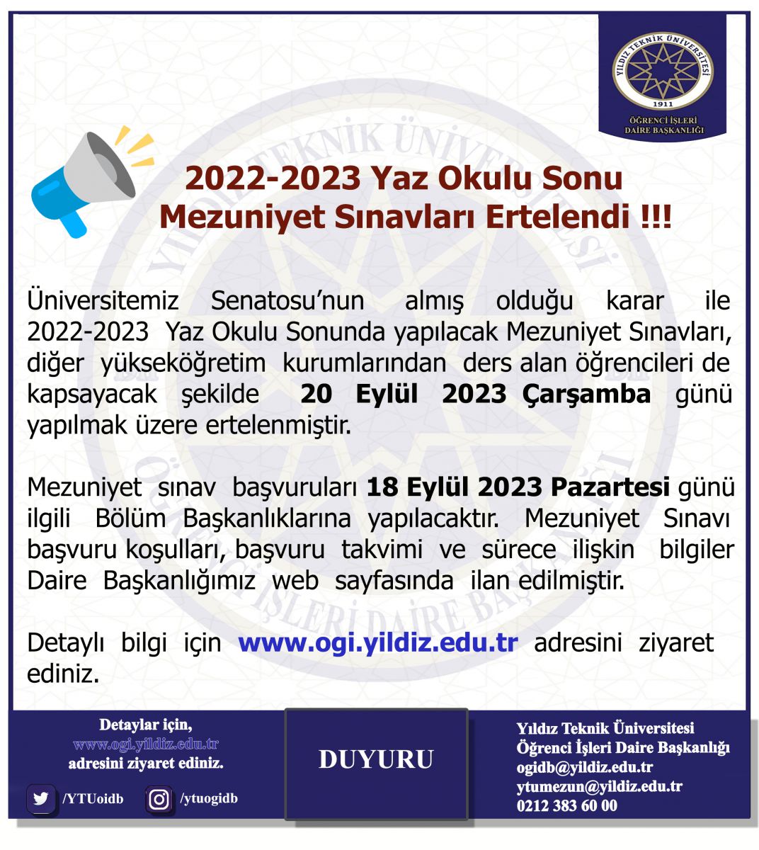 2022-2023 Yaz Mezuniyet Sınavları